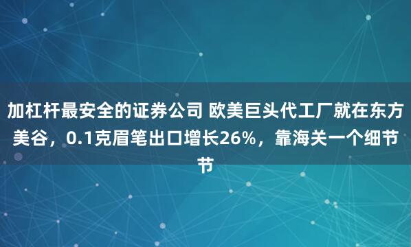 加杠杆最安全的证券公司 欧美巨头代工厂就在东方美谷，0.1克眉笔出口增长26%，靠海关一个细节